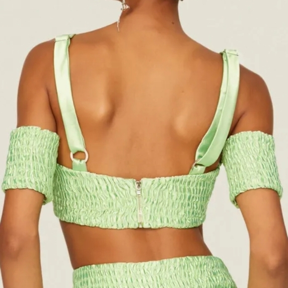 ALIÉTTE Green Silky Bralette Top Size 4 - Picture 16 of 16
